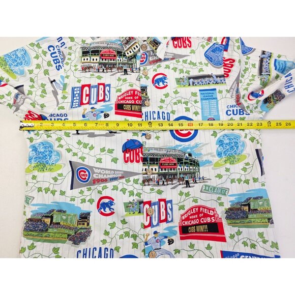 Reyn Spooner Aloha Chicago Cubs Size Medium Short Sleeve Cotton Pocket Shirt - Picture 3 of 8